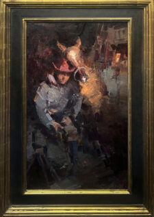 Jove Wang Artist Shoeing a Horse Oil Painting