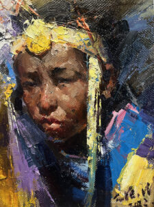 Jove Wang Artist Yellow Headband painting