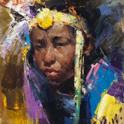 Jove Wang Artist Yellow Headband painting