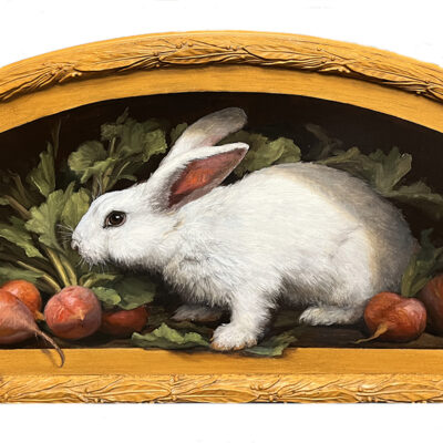 Mary Kay West Artist Still life painting White Rabbit, Golden Beets