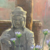 Peter Adams artist oil painting Kwan Yin Agapanthus Detail