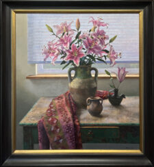 Jim McVicker Artist Still Life with Lilies Oil panting