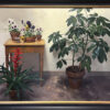 Jim McVicker artist Still Life with Bromeliad and Pansies Oil Painting