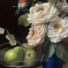 Mary Kay West Artist Oil paintng Roses and Bluebirds